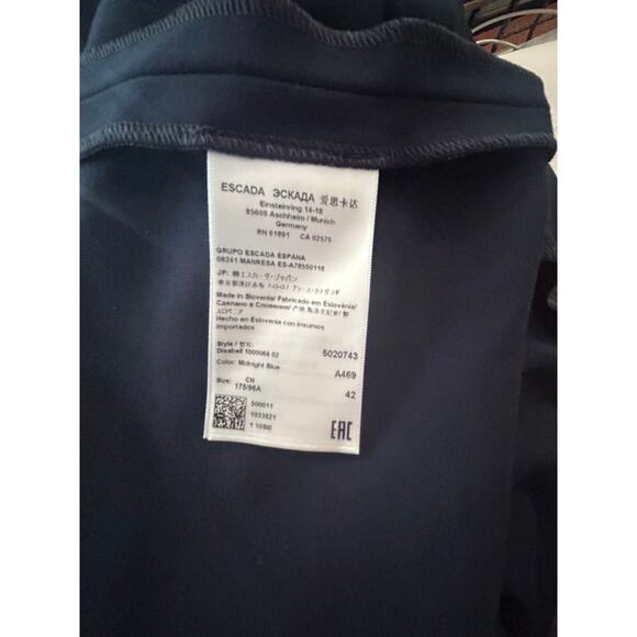 ESCADA Cowl Neck Knee-Length Disabell Dress in Midnight Blue - Picture 8 of 11